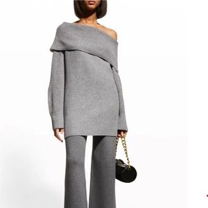Lisa Yang - Eden One-Shoulder Grey Cashmere Sweater